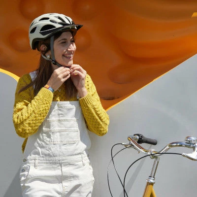 Casque De Vélo Crème Avec Feu Arrière Amovible City Go Polisport – Image 6