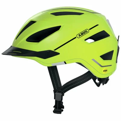 Casque Vélo Ville Jaune Fluo Avec Lumière Abus Pedelec 2.0 MIPS