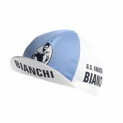 Vintage Cycling Casquette Vélo Vintage Bianchi - Blanc Et Bleu Clair