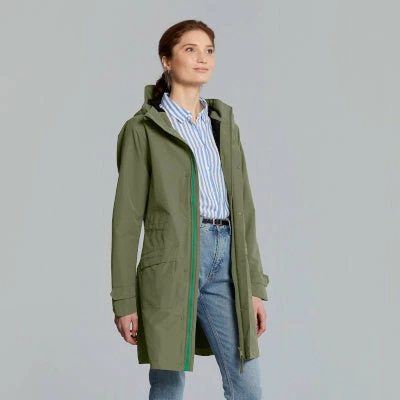 Parka Pluie Chaud Et élégant Vert Olive Pour Femmes Mosse Basil – Image 2