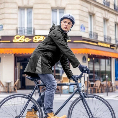 Parka Vélo étanche Et Coupe-vent The Downtown Racer Noir – Image 2
