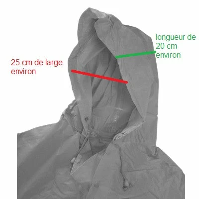 Hooodie Poncho Pluie Bleu Marine Avec Fenêtre Pour Lumière De Vélo – Image 2